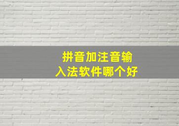 拼音加注音输入法软件哪个好