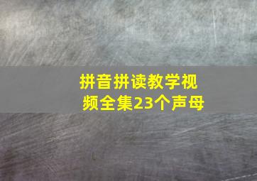 拼音拼读教学视频全集23个声母