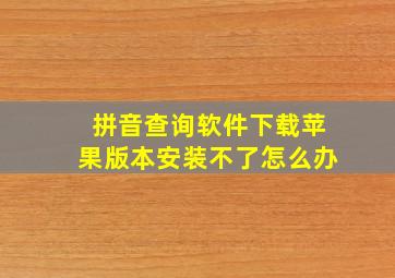 拼音查询软件下载苹果版本安装不了怎么办