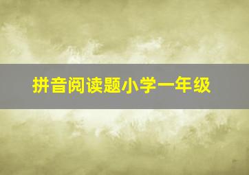 拼音阅读题小学一年级