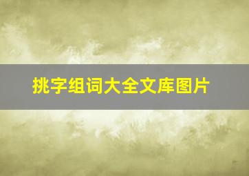 挑字组词大全文库图片