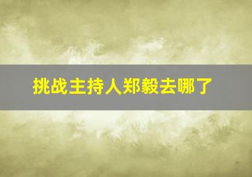 挑战主持人郑毅去哪了