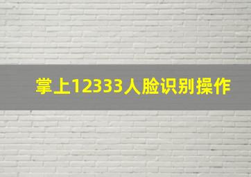 掌上12333人脸识别操作