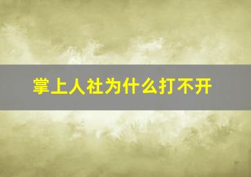 掌上人社为什么打不开