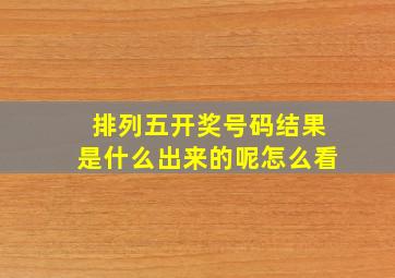 排列五开奖号码结果是什么出来的呢怎么看