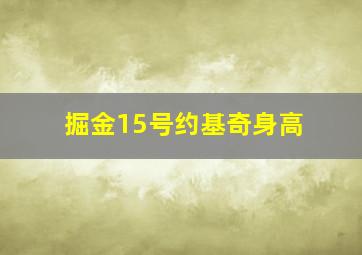 掘金15号约基奇身高