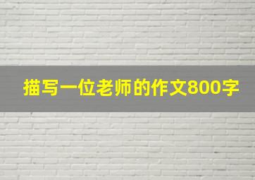 描写一位老师的作文800字