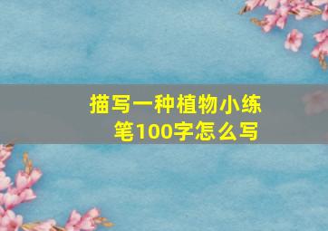 描写一种植物小练笔100字怎么写