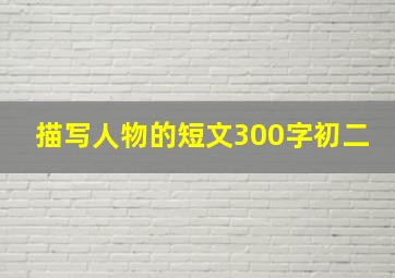 描写人物的短文300字初二