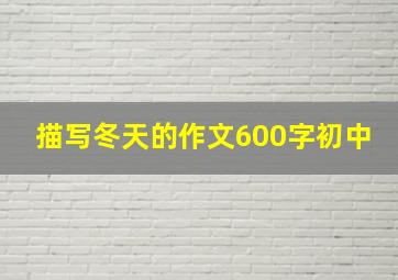 描写冬天的作文600字初中