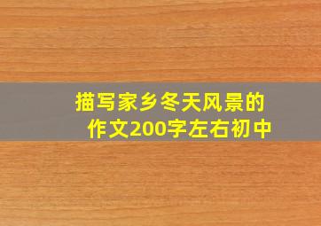 描写家乡冬天风景的作文200字左右初中