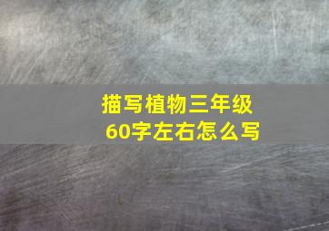 描写植物三年级60字左右怎么写