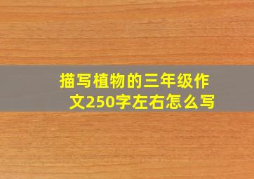 描写植物的三年级作文250字左右怎么写