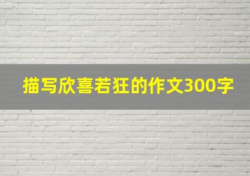 描写欣喜若狂的作文300字