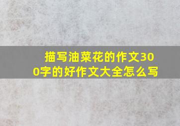 描写油菜花的作文300字的好作文大全怎么写