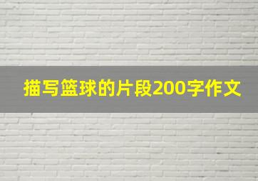 描写篮球的片段200字作文