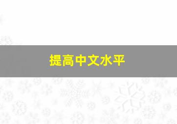 提高中文水平