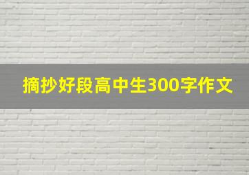 摘抄好段高中生300字作文