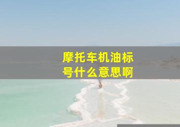 摩托车机油标号什么意思啊