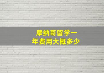 摩纳哥留学一年费用大概多少