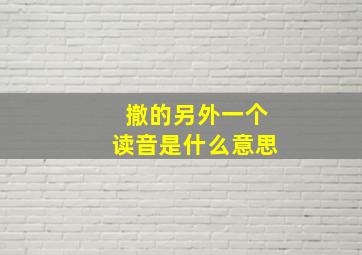 撤的另外一个读音是什么意思