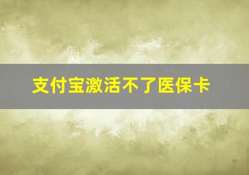 支付宝激活不了医保卡