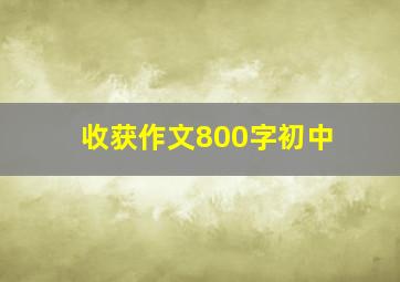 收获作文800字初中