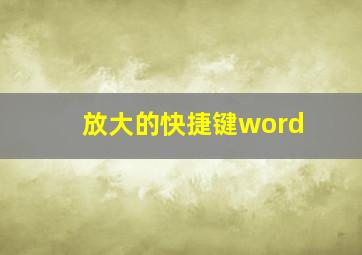 放大的快捷键word