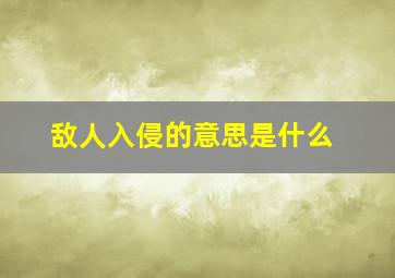 敌人入侵的意思是什么