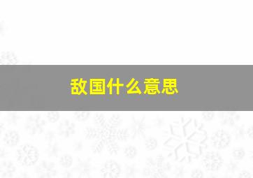 敌国什么意思