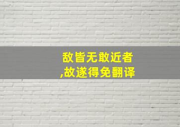 敌皆无敢近者,故遂得免翻译