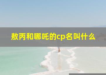 敖丙和哪吒的cp名叫什么