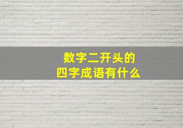 数字二开头的四字成语有什么