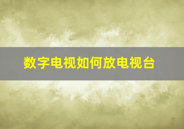 数字电视如何放电视台