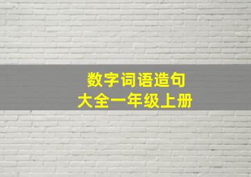 数字词语造句大全一年级上册