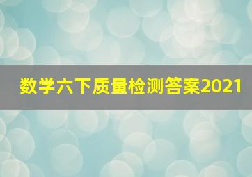 数学六下质量检测答案2021