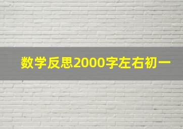 数学反思2000字左右初一