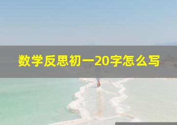 数学反思初一20字怎么写