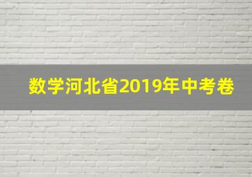 数学河北省2019年中考卷