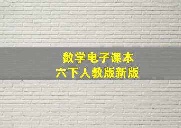 数学电子课本六下人教版新版