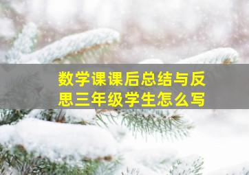 数学课课后总结与反思三年级学生怎么写