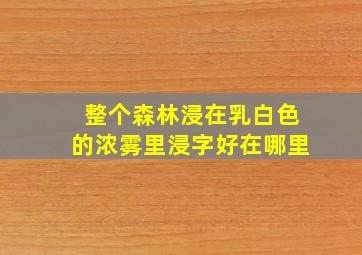 整个森林浸在乳白色的浓雾里浸字好在哪里