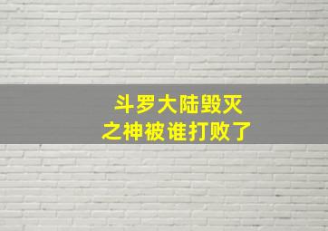 斗罗大陆毁灭之神被谁打败了