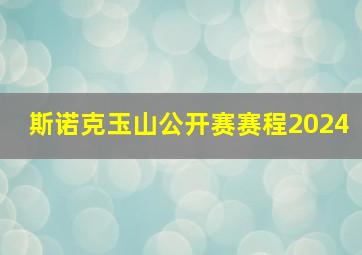 斯诺克玉山公开赛赛程2024