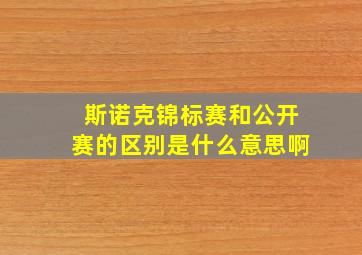 斯诺克锦标赛和公开赛的区别是什么意思啊