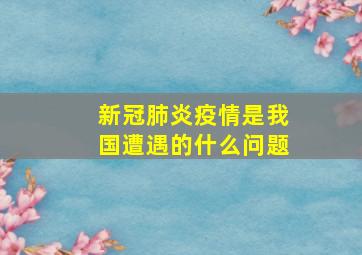 新冠肺炎疫情是我国遭遇的什么问题