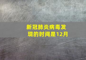 新冠肺炎病毒发现的时间是12月