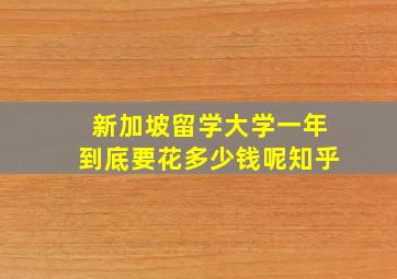 新加坡留学大学一年到底要花多少钱呢知乎