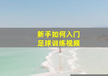 新手如何入门足球训练视频