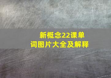 新概念22课单词图片大全及解释